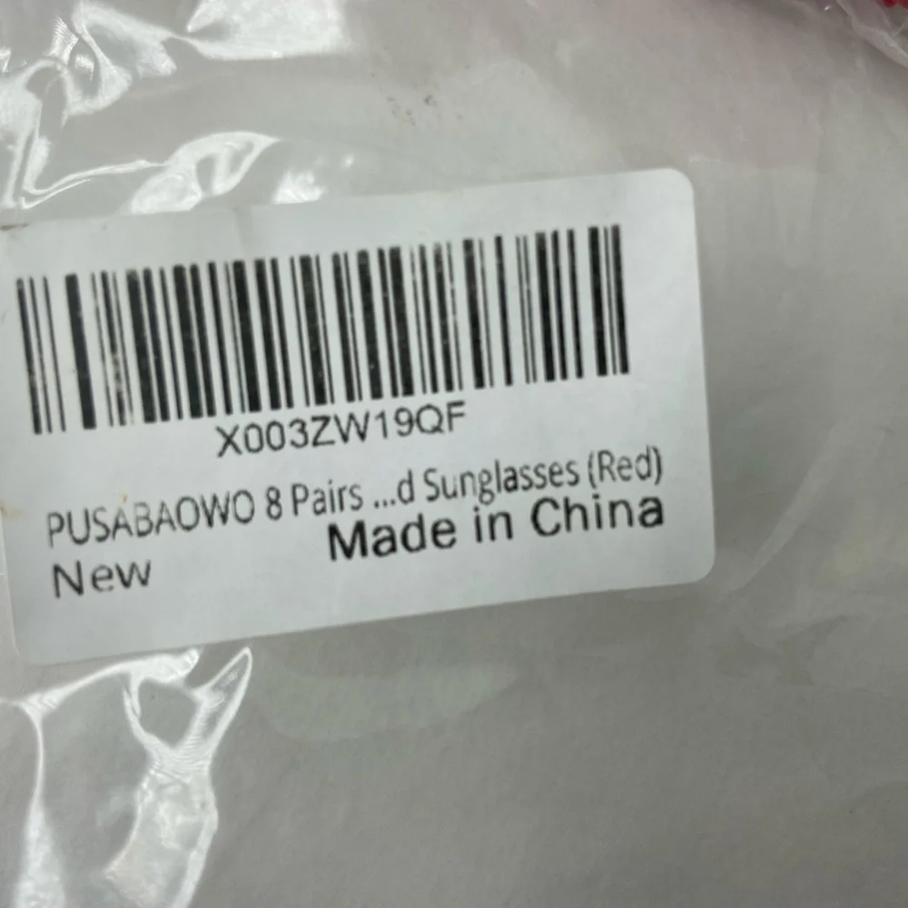 8 Heart Shaped Sun Glasses Red New‎